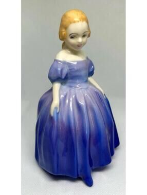 Royal Doulton Marie HN1370 Figurine Bone China England Lady Blue Dress